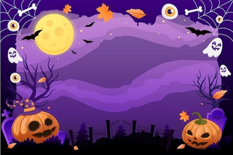 Hình nền PowerPoint Halloween theo màu sắc chủ đạo