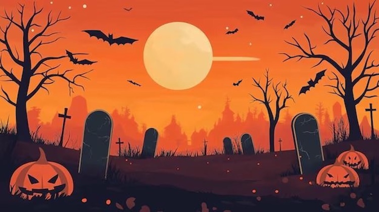 Hình nền PowerPoint Halloween theo màu sắc chủ đạo