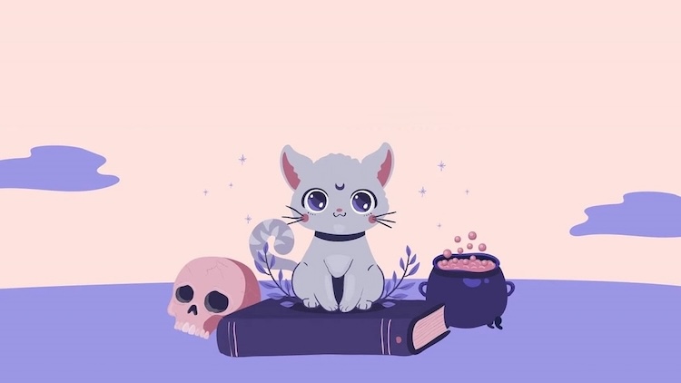 Mẫu hình nền PowerPoint Halloween phong cách đáng yêu