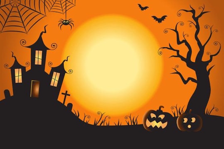 Hình nền PowerPoint Halloween theo màu sắc chủ đạo