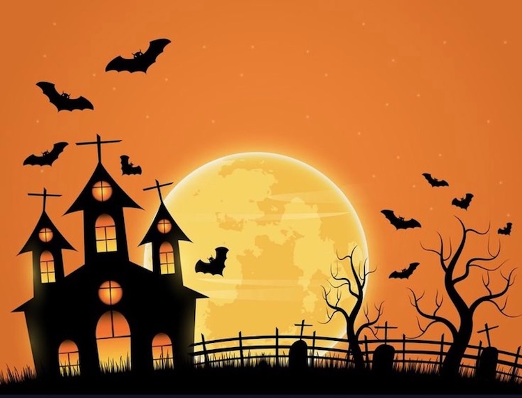Hình nền PowerPoint Halloween theo màu sắc chủ đạo