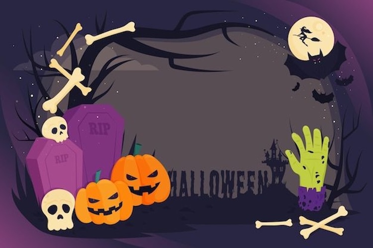 Mẫu hình nền PowerPoint Halloween phong cách bí hiểm