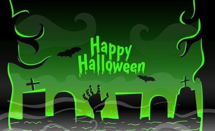 Mẫu hình nền PowerPoint Halloween phong cách bí hiểm