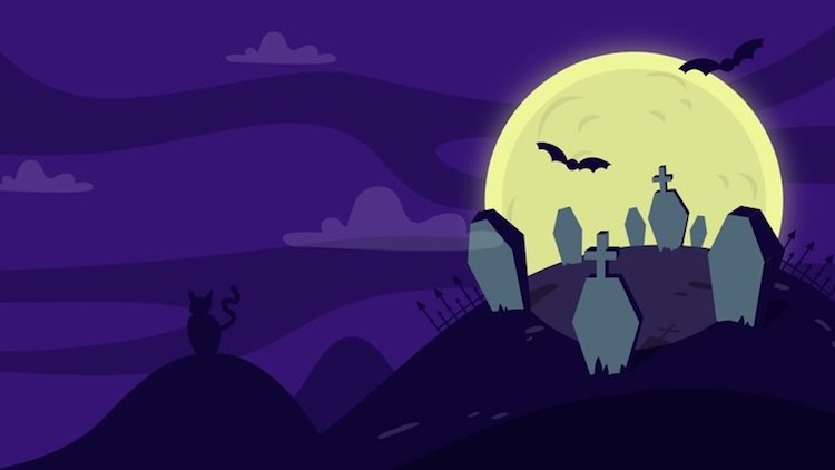 Mẫu hình nền PowerPoint Halloween phong cách bí hiểm