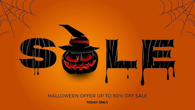 Mẫu PowerPoint chủ đề khuyến mãi hoặc sự kiện Halloween
