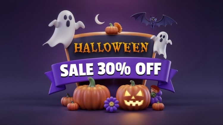 Mẫu PowerPoint chủ đề khuyến mãi hoặc sự kiện Halloween
