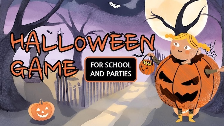 Mẫu PowerPoint Halloween chủ đề trò chơi và hoạt động giải trí