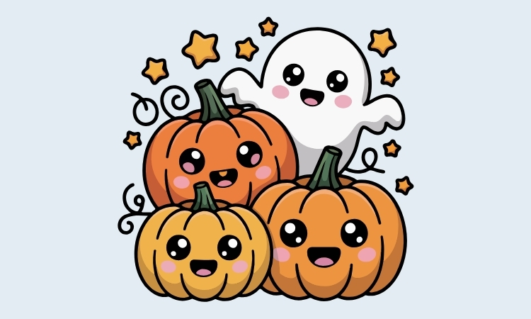 hình halloween cute dễ vẽ