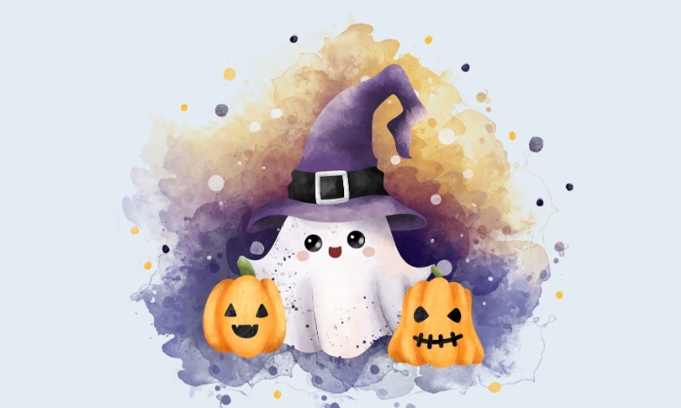 hình halloween cute dễ vẽ