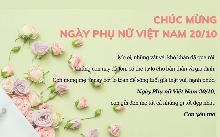 Mẫu thiệp 20/10 tặng mẹ độc đáo, ý nghĩa