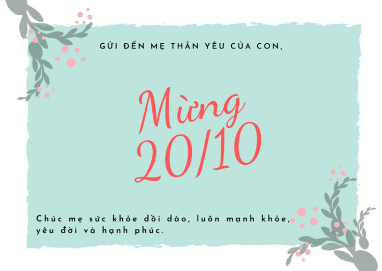 Mẫu thiệp 20/10 tặng mẹ độc đáo, ý nghĩa