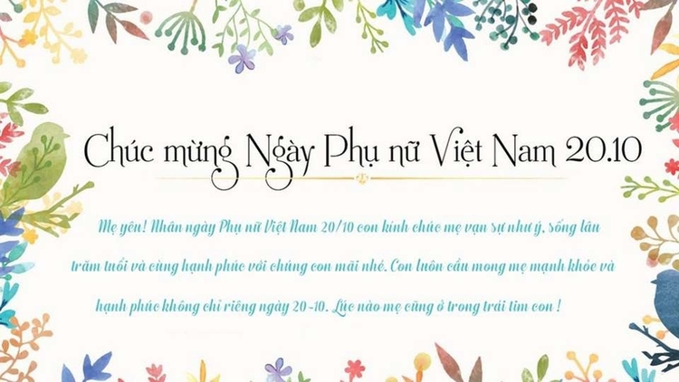 Mẫu thiệp 20/10 tặng mẹ độc đáo, ý nghĩa