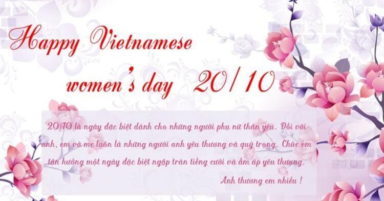 Mẫu thiệp 20/10 tặng người yêu ngọt ngào