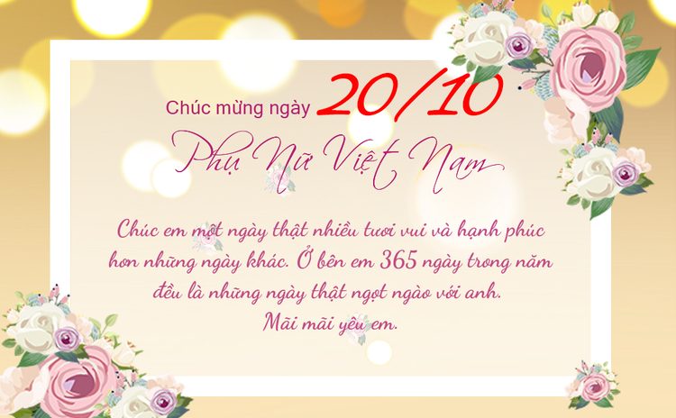 Mẫu thiệp 20/10 tặng người yêu