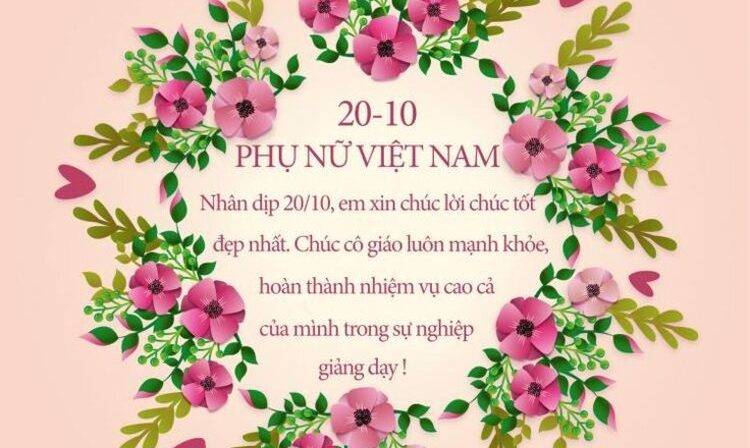 Mẫu thiệp 20/10 tặng cô giáo