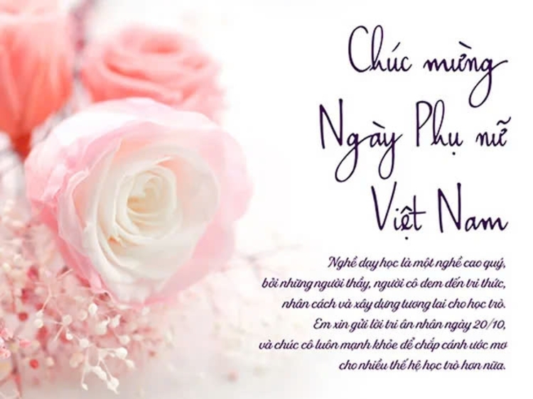 Mẫu thiệp 20/10 tặng cô giáo ý nghĩa