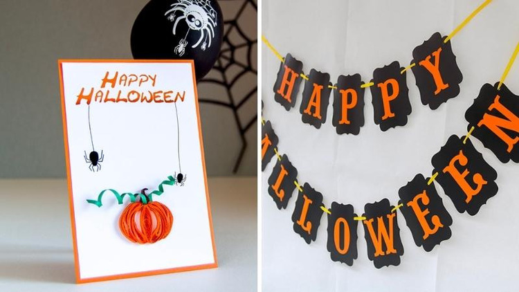 Thiệp Halloween bằng giấy thủ công 
