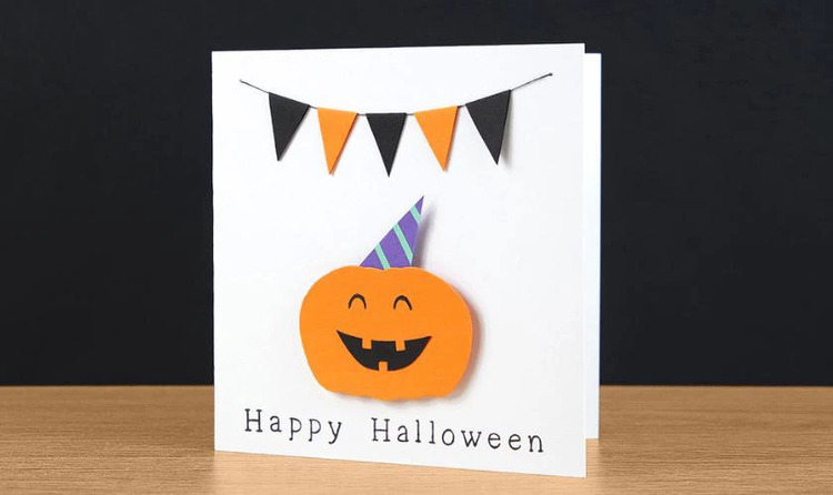 Thiệp Halloween bằng giấy thủ công