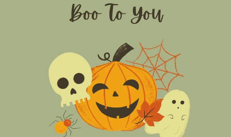 Thiệp Halloween chủ đề ma quái