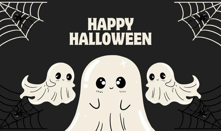 Thiệp Halloween chủ đề ma quái dễ thương