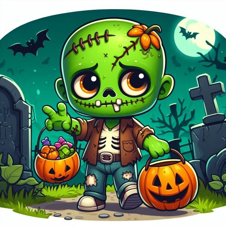 Thiệp Halloween chủ đề Zombie
