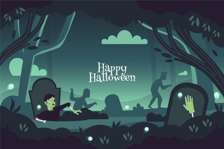 Thiệp Halloween chủ đề Zombie