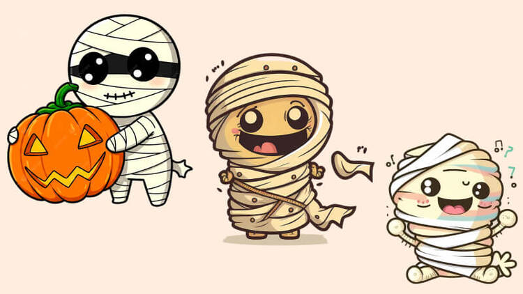 Thiệp Halloween chủ đề xác ướp