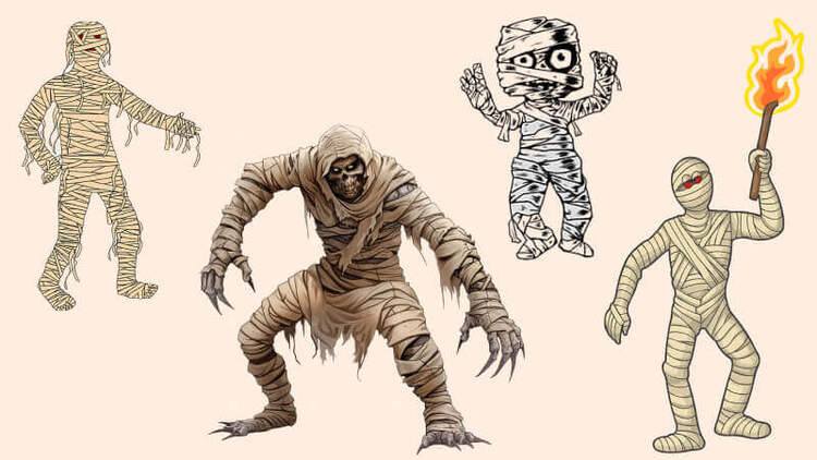 Thiệp Halloween chủ đề xác ướp
