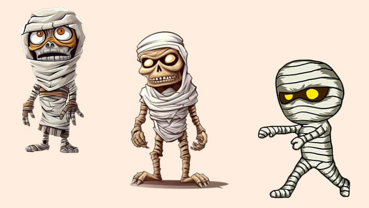 Thiệp Halloween chủ đề xác ướp