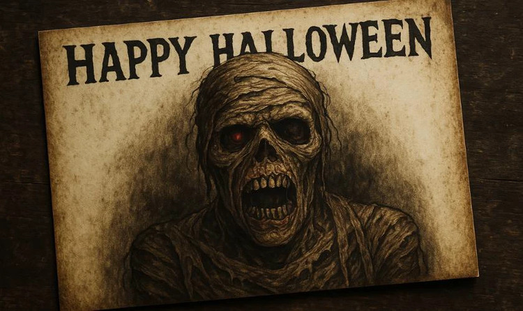 Thiệp Halloween chủ đề xác ướp