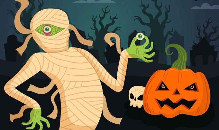 Thiệp Halloween chủ đề xác ướp