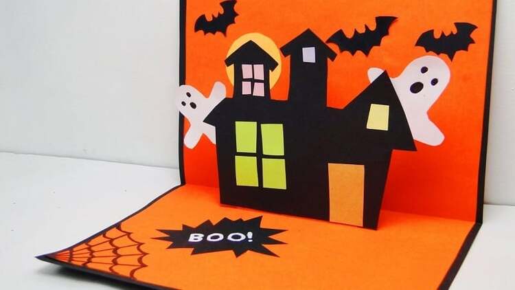Thiệp Halloween bằng giấy thủ công