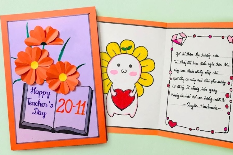 mẫu thư 20/11 handmade 