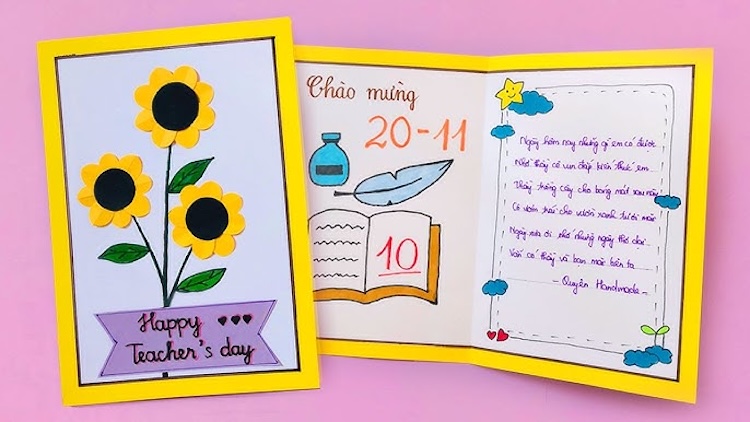 mẫu thư 20/11 handmade 