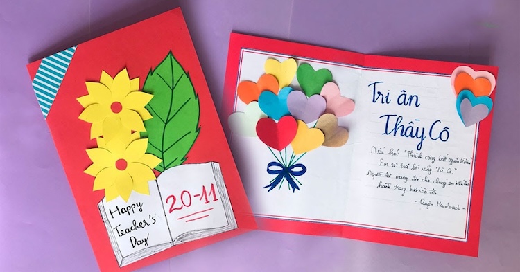 mẫu thư 20/11 handmade 