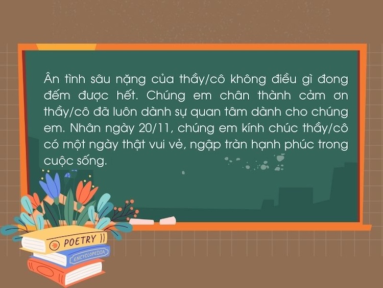mẫu thư 20/11 dạng in ấn, làm thiệp