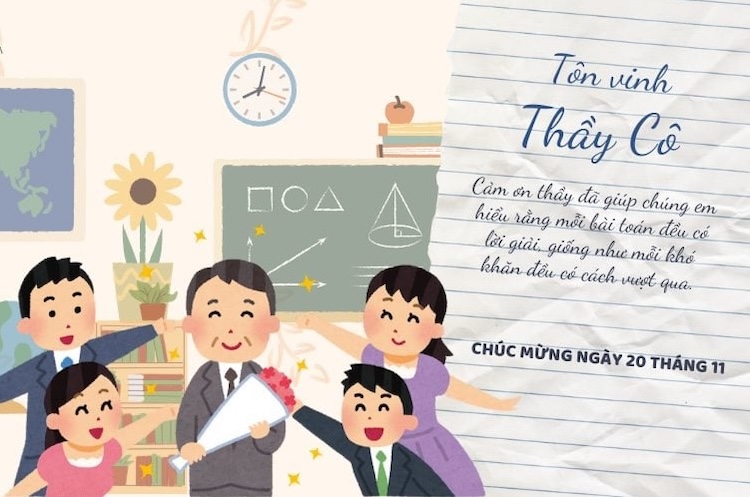 mẫu thư 20/11 dạng in ấn, làm thiệp