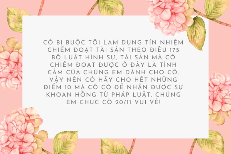 mẫu thư 20/11 dạng in ấn, làm thiệp