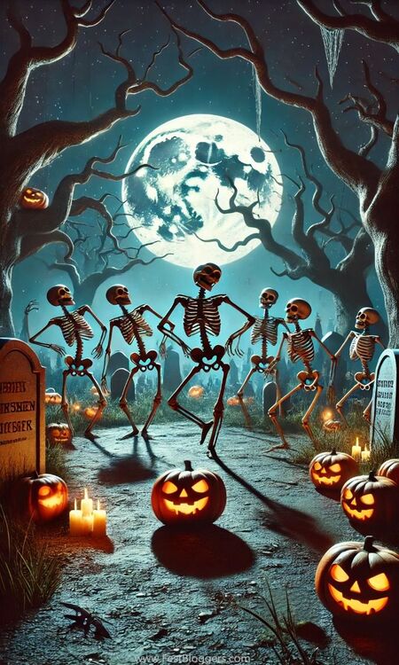 Poster Halloween bộ xương