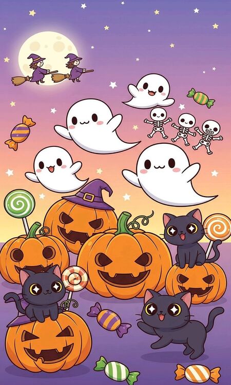 Poster Halloween dễ thương