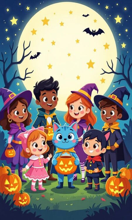 Poster Halloween dễ thương, đáng yêu