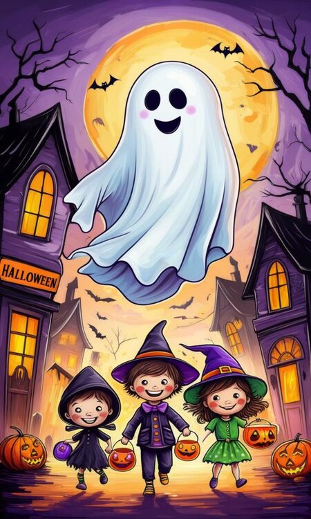 Poster Halloween dễ thương