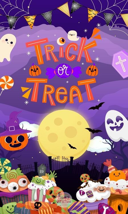 Poster Halloween dễ thương, đáng yêu