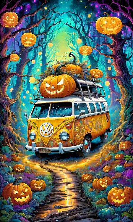 Poster Halloween dễ thương, đáng yêu