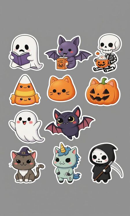 Sticker Halloween ma mị và bí ẩn