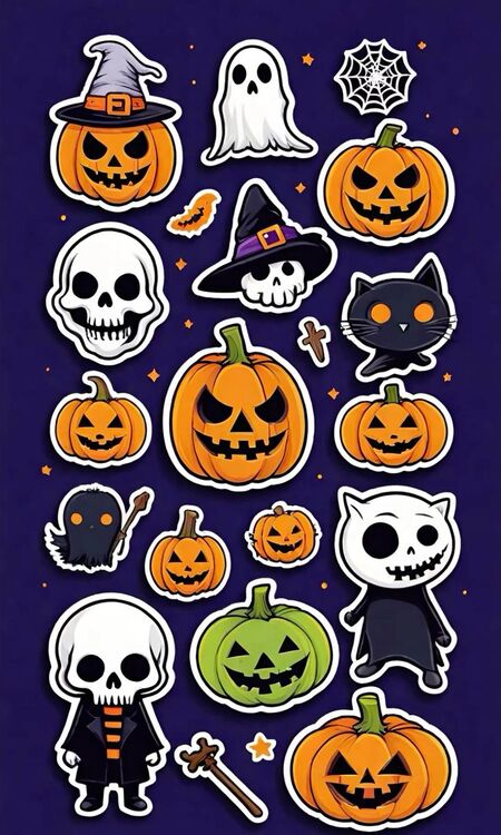 Sticker Halloween ma mị và bí ẩn