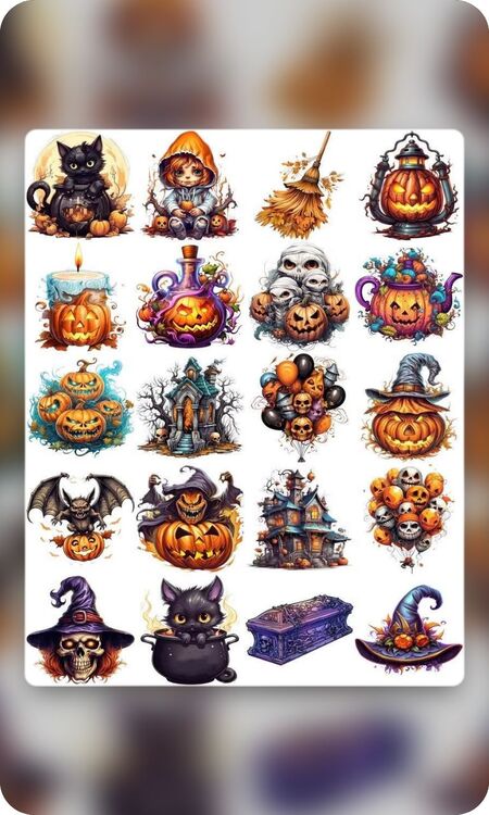 Sticker Halloween kinh dị chân thật