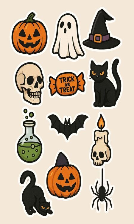 Sticker Halloween dễ thương