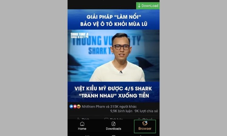Tải video phát trực tiếp trên Facebook về điện thoại bằng SnapSave