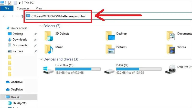 Kiểm tra các thông số như Design Capacity và Full Charge Capacity